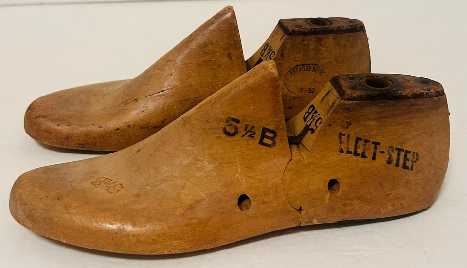Zapatos de madera vintage Krentler Brothers Fleet Step 5 1/2 B formas árboles Foto 2 de 4
