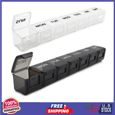 2 Pack Weekly Pill Organizer, Large 7 Day AM/PM Pill Box for Vitamins, Medicine