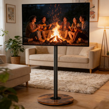 Single-Column TV Floor Stand for 32” to 85” Screens with Heavy Duty Base & Wheel