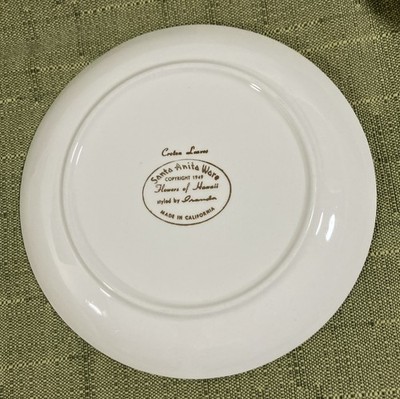 Santa Anita Ware Croton Leaves Salad Plate Flowers Of Hawaii 1949