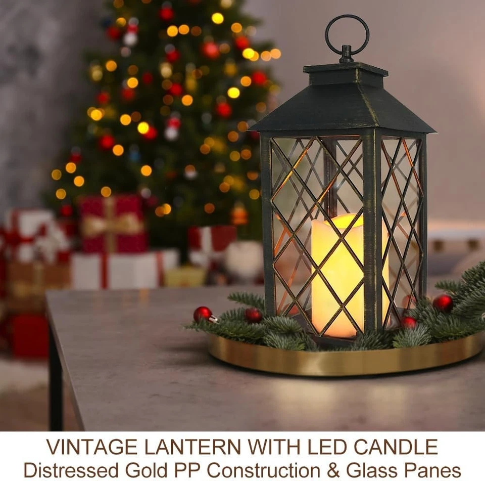 Vintage Decorative Lanterns - 2-Pack 13.5" Waterproof LED with Timer Function - Image 4 of 4