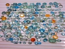 10 Carat Wholesale Lot Natural Santa Maria Aquamarine Faceted Cut Stone Gemstone