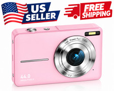 44MP Kids Camera 1080P Video, 20 Filters, Fill Light, Self-Timer  32GB Card