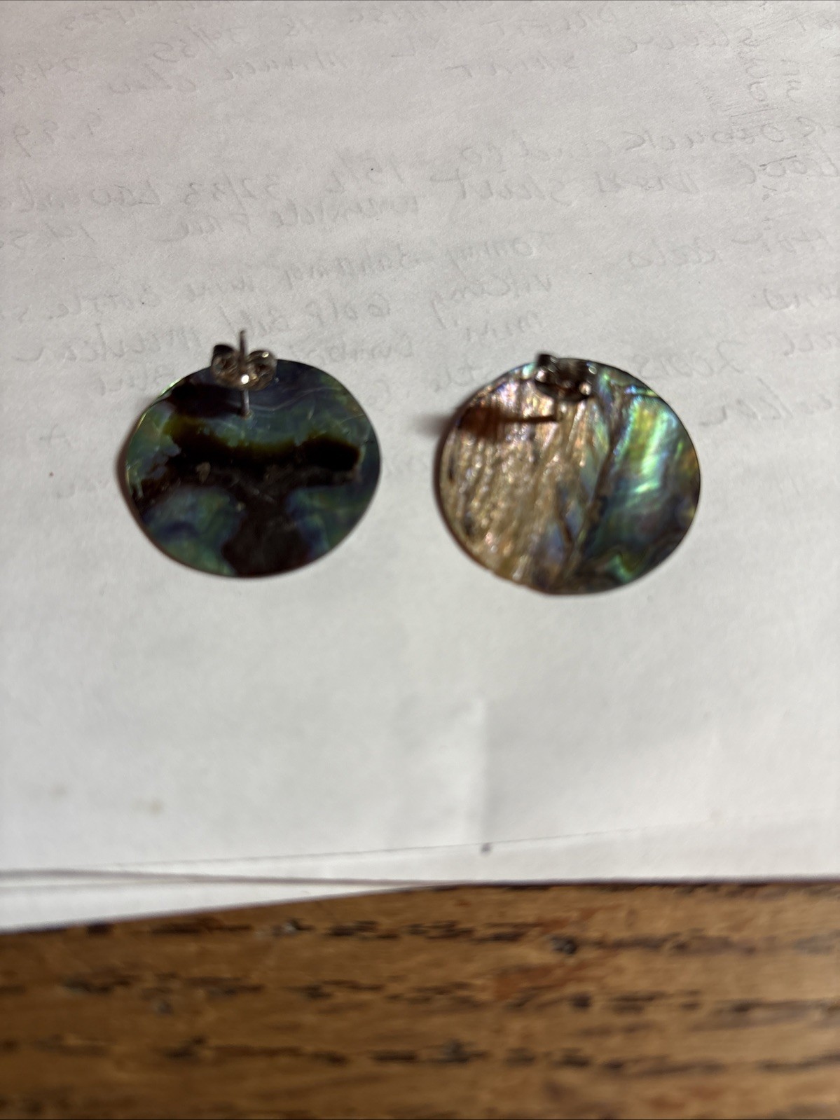 ABALONE SHELL ROUND STUD EARRINGS & Silver - image 4