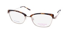 NEW ISAAC MIZRAHI 30010 EYEGLASSES TT METAL PLASTIC BROWLINE 50-17-135 GOLD