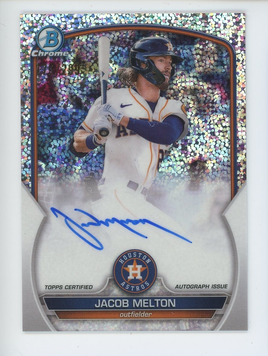 2023 BOWMAN CHROME BASEBALL CPA-JML JACOB MELTON AUTO SPECKLE REFRACTOR 129/299