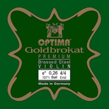 Optima Goldbrokat Brassed Steel Violin E String 4/4 Size Light 26 guage ball end