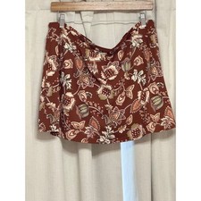 Lands End Floral Skort in Orange/Brown