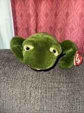 NEW Vintage Ty Classic 1991 Green Plush Rolling Croaking Sound Freddie The Frog