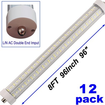 12 PC T8 8FT LED Shop Light Bulbs FA8 Single Pin 144W 8 Foot LED Tube Lights US
