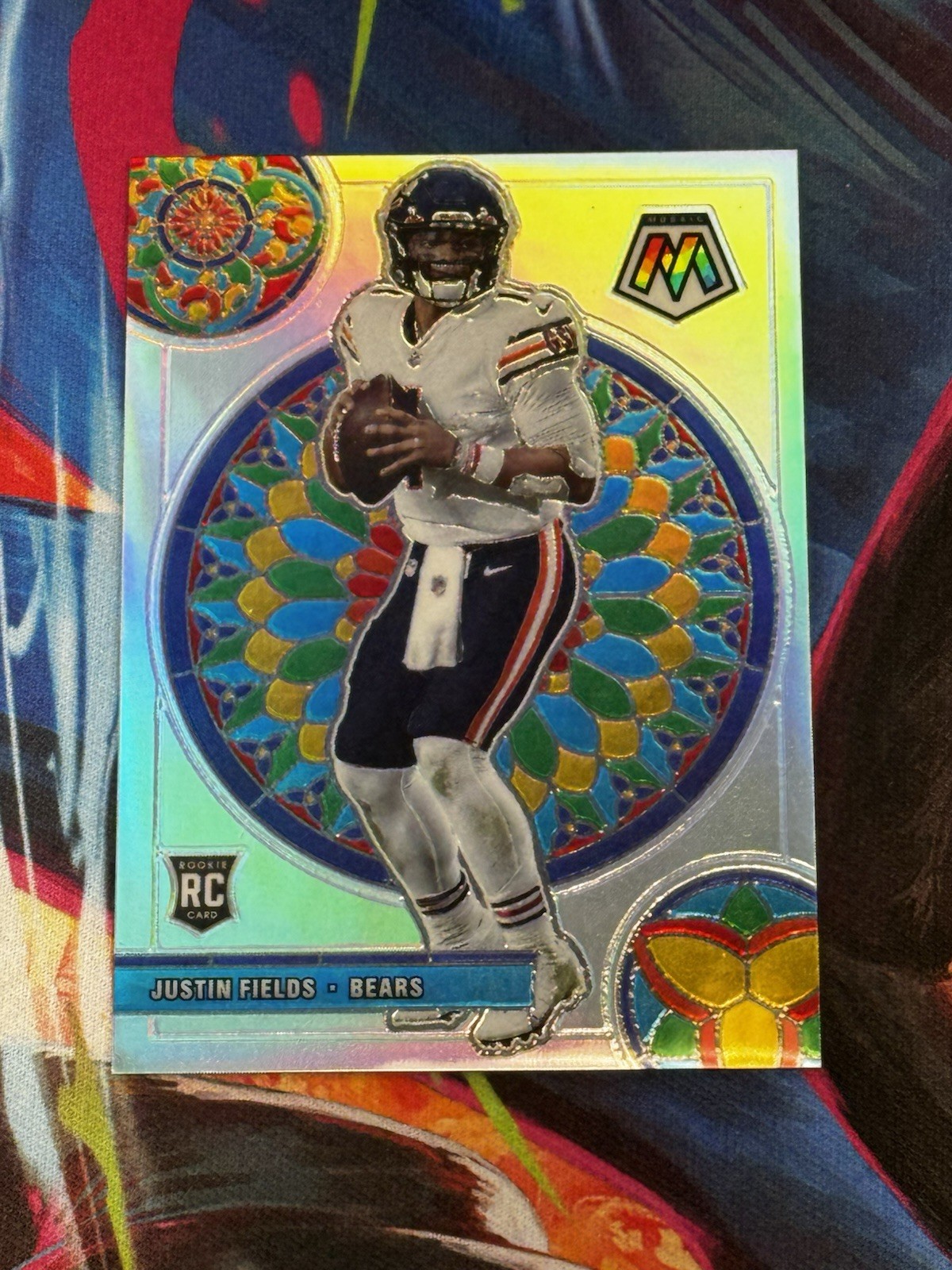 JUSTIN FIELDS 2021 Panini Mosaic ROOKIE STAINED GLASS PRIZM RC Jets SSP #GM-24