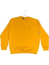 XL NWT Vintage 2000s Nike Swoosh Crewneck Center Gold Yellow Sweatshirt Crewneck