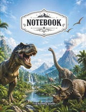 Dinosaur Themed Composition Notebook: Large 8.5  x 11  College-Ruled Notebook fo