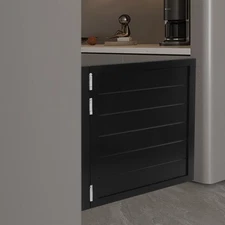 Wood Partition Door, Modern Single-Door Leaf Partition Door Black 80*90cm