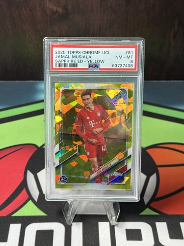 Jamal Musiala [Yellow] #81 2020 Topps Chrome UEFA Champions League Sapphire card