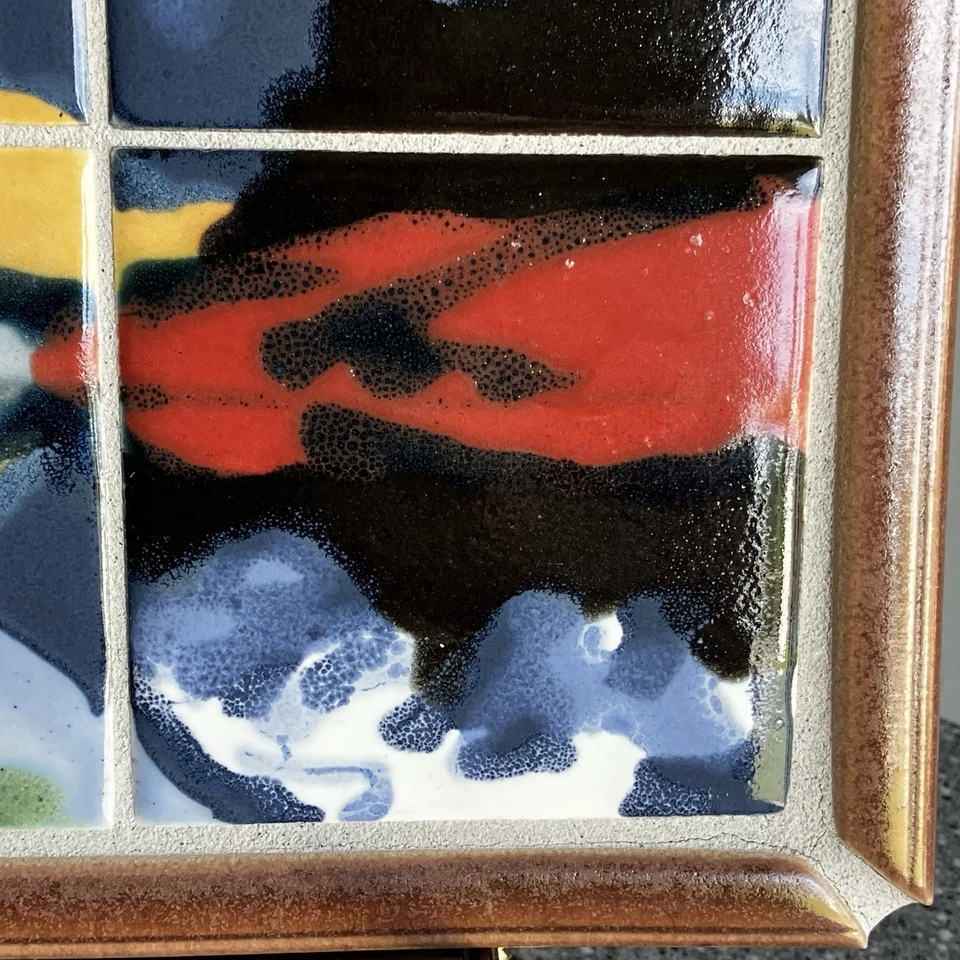 Paul Lewing 手工陶瓷瓷砖悬挂铆钉 Mt. Rainier 反光湖 — 第 3/4 张图片