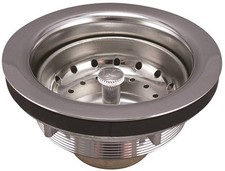 KEENEY 2431NPC Brass Stainless Steel Kitchen Sink Basket Strainer w/ Center Post