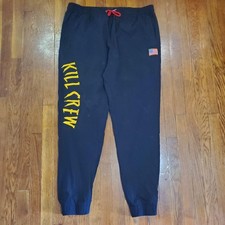 Pantaloni da jogging Kill Crew uomo 3XL nero nylon bandiera USA Kill Crew grafica atletica