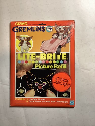 VINTAGE 1984 Gremlins GIZMO Lite Brite Picture REFILL SHEETS 8 unused and More!