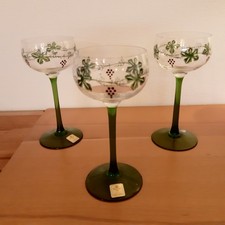3er SET Theresienthal Jugendstil antike Stängelgläser, bunt 3 Stück ein Preis