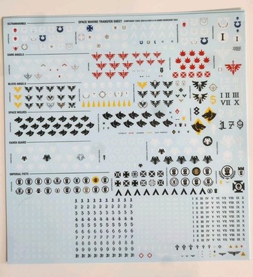Warhammer 40k Space Marines transfer sheet - New OOP-Several Factions 2023