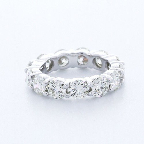 4 1/2ct H SI1 Round Natural Certified Diamonds 14k Gold Classic Eternity Ring - Picture 4 of 13