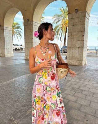 zara patchwork print midi dress Zara Patchwork Print Midi Dress with Cut Out Size XL Bloggers Fave