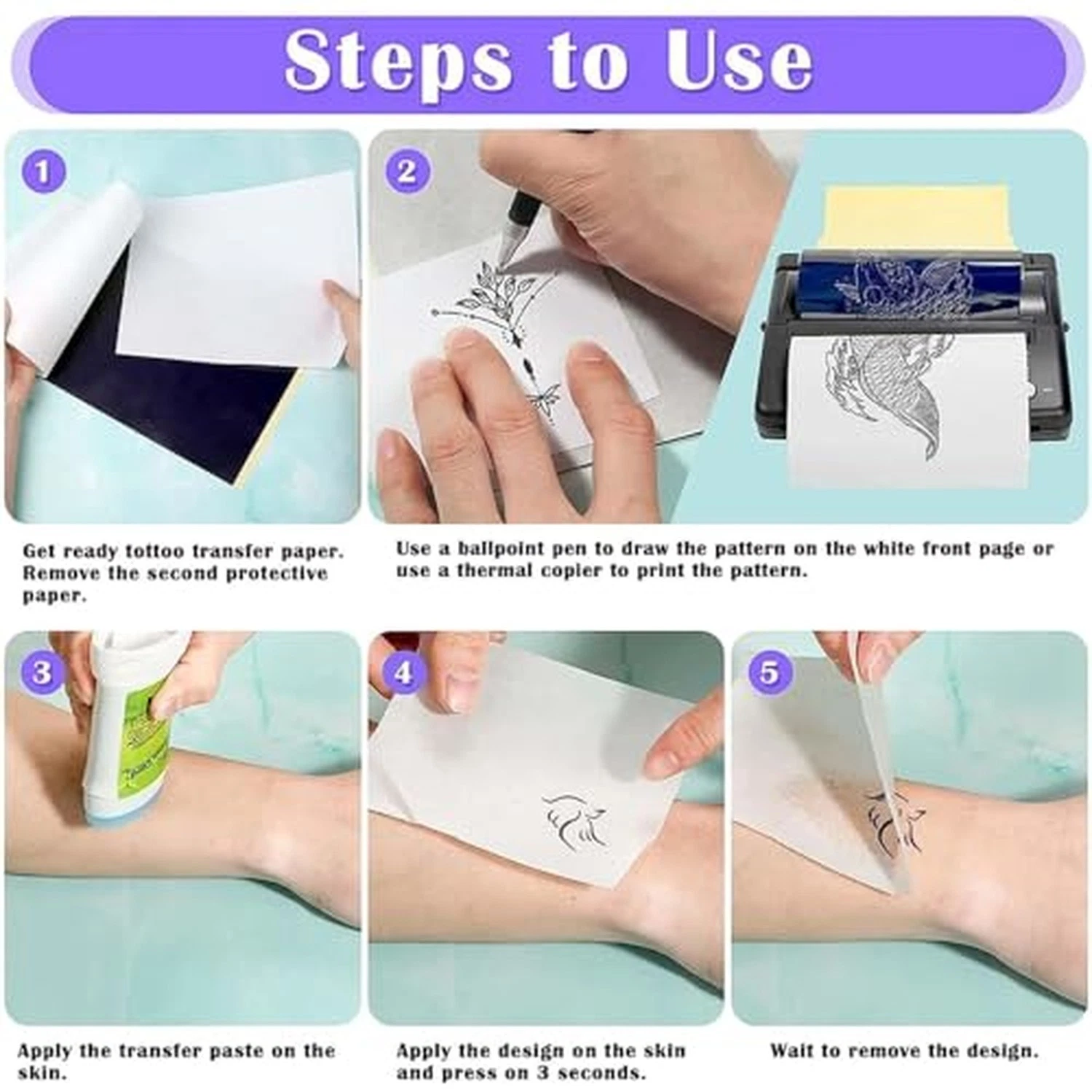 Tattoo Transfer Paper 50 Sheets - Usiriy Tattoo Stencil Paper 50Pcs - product detail image 3