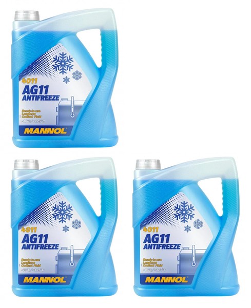 15L Mannol 4011 Antifreeze AG11 (- 40°C) Longterm (Blau) Fertigmix 3X5L-image