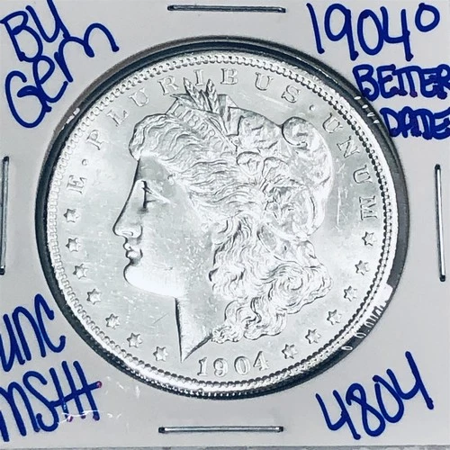 1904 O BU UNCIRCULATED MORGAN SILVER DOLLAR AUTHENTIC U.S.MINT FREESHIPPING 4804
