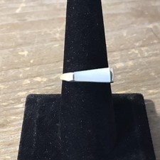 Sterling silver mother of pearl abstract ring size 7.75 3.7grams