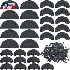 TOVOT 30PCS Heel Plates Black Heel Taps Rubber Tips Sole Heel Repair Pad Replace
