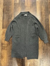 Universal Thread Goods Co. Women  s Gray Rib-Knit Open Front Pocket Cardigan L