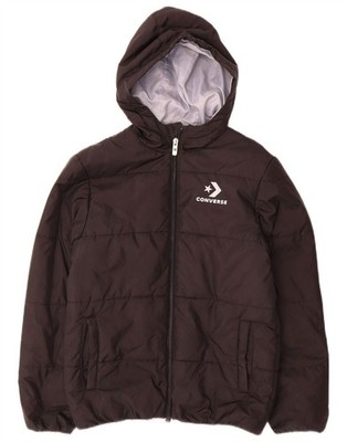 Converse Jungen wattierte Jacke mit Kapuze 12-13 Jahre Large schwarz Polyester BZ19