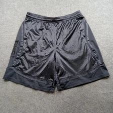 AND1 Shorts Mens 2XL Black Basketball Athletic Mesh Elastic Waist Gym Logo