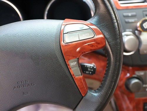 For Toyota Highlander 2008-2013 Peach Wood Grain Steering Wheel Strip Cover Trim - Foto 6 di 6