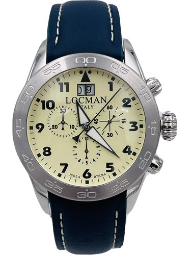 Orologio Locman Isola D'Elba Crono 43mm 460YPBL/535 Titanio Scontatissimo  Nuovo | eBay