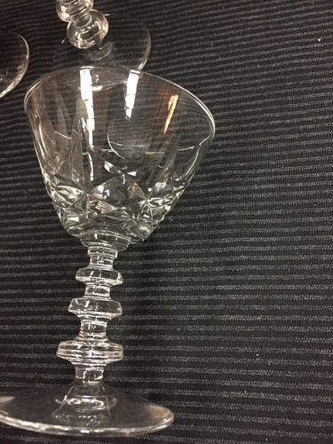 Vintage 4 Cordials Crystal Cut Glasses ELOQUENT & FANCY STEMS! VERY NICE - Picture 5 of 12