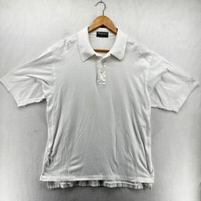 Vintage Burberry Polo Shirt White Men's Size Large Golf Short Sleeve Made in USA