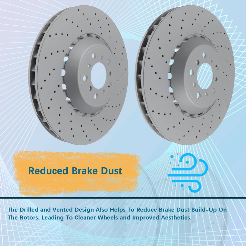 Rotores de freno de disco perforados y ventilados izquierdo y derecho aptos para BMW M5 M6 13-2016 Foto 2 de 4