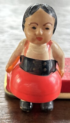 Antique 1950s Roly Poly Tumbler Celluloid Standing 2  Doll Paul Müller Germany