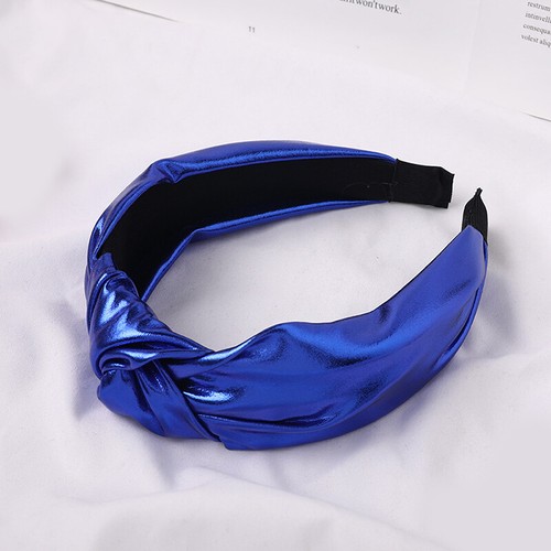 Women Cross Knot Headband Bright Color PU Head Hoop Twisted Hairband Headwear ☊ - Picture 10 of 20