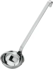 Rosle Stainless Steel Hooked Handle Ladle with Pouring Rim, 5.4-Ounce