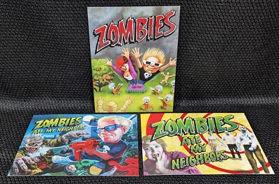Zombies Ate My Neighbors Complete Set of 3 Authentic Art Cards