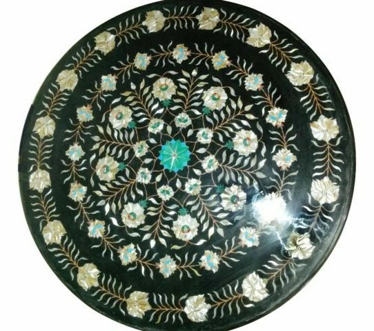 23-inch Marble Coffee Table with PietraDura Handmade Inlay for Elegant Home Decor