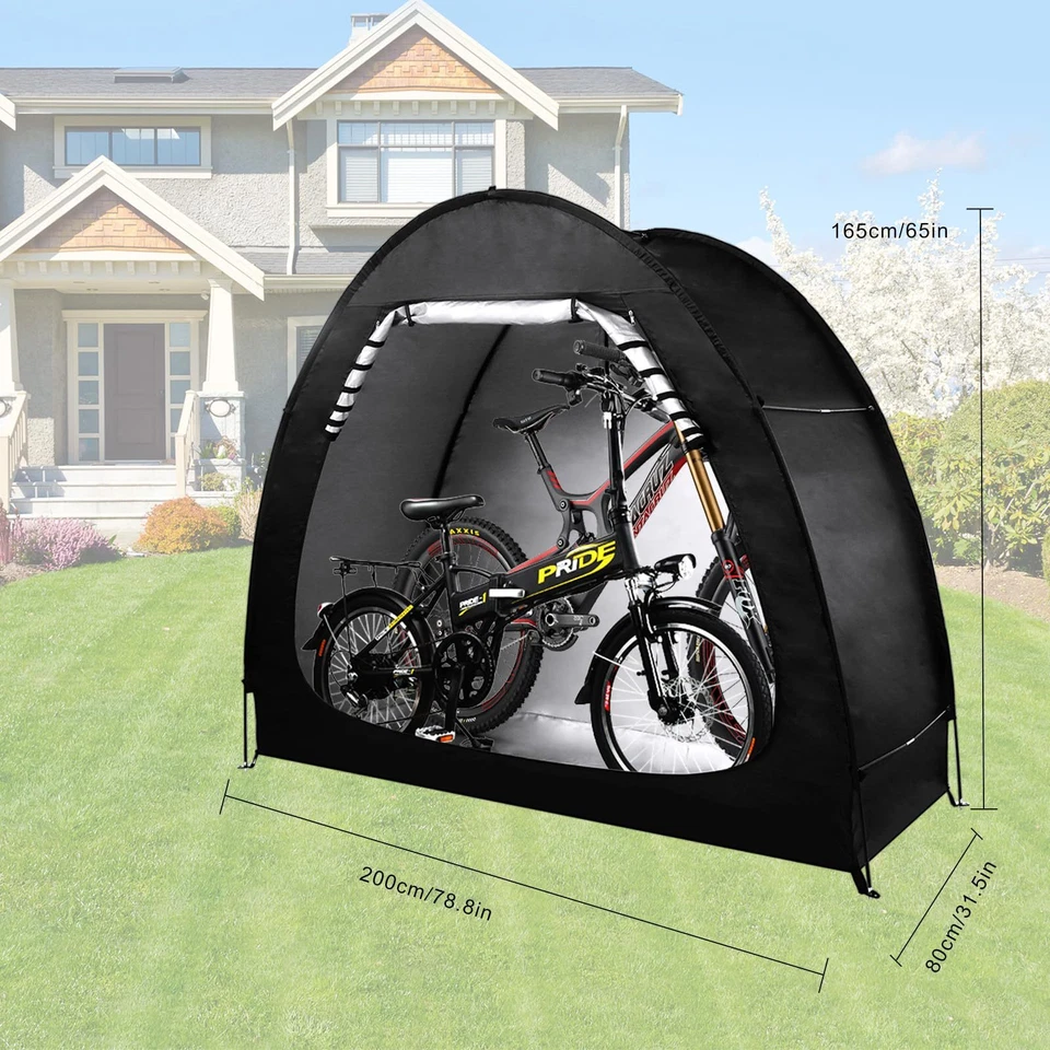 Portable Waterproof Bike Storage Shed Tent 2-4 Bicycles Durable Outdoor Shelter - Image 4 of 4