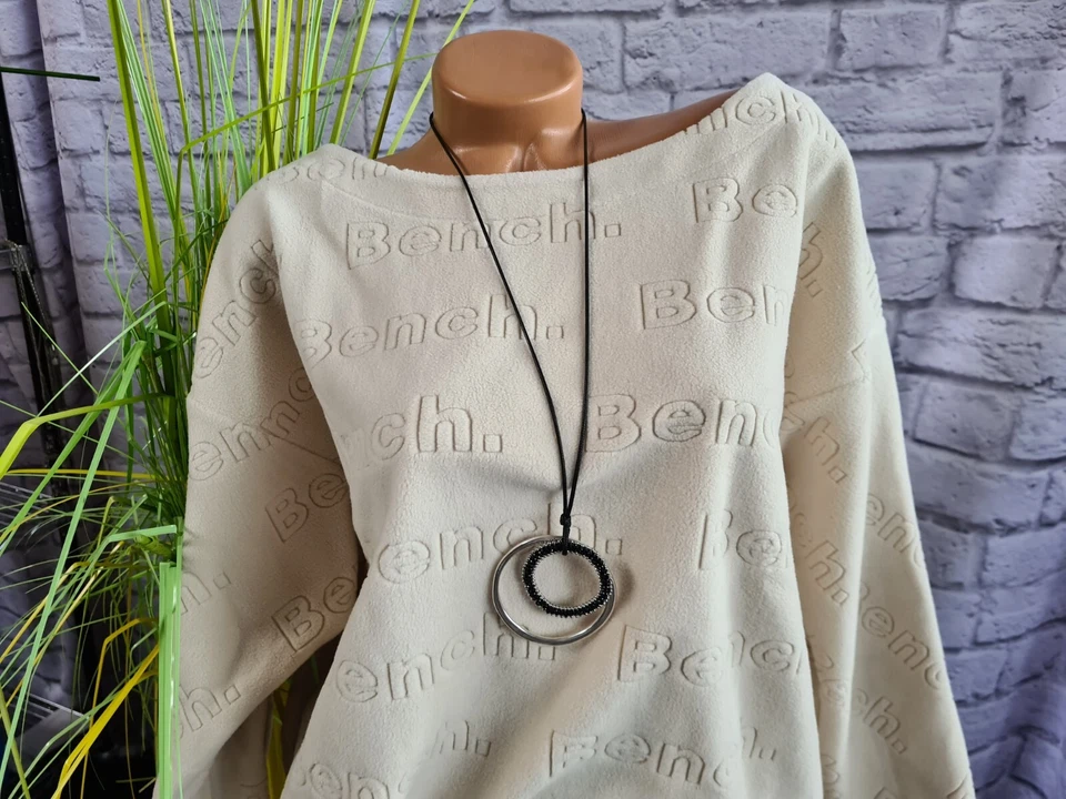 Bench Damen Sweatshirt Pullover Pulli Beige Logoaufdruck Gr. 32/34–40/42 (912) - Bild 2 von 4