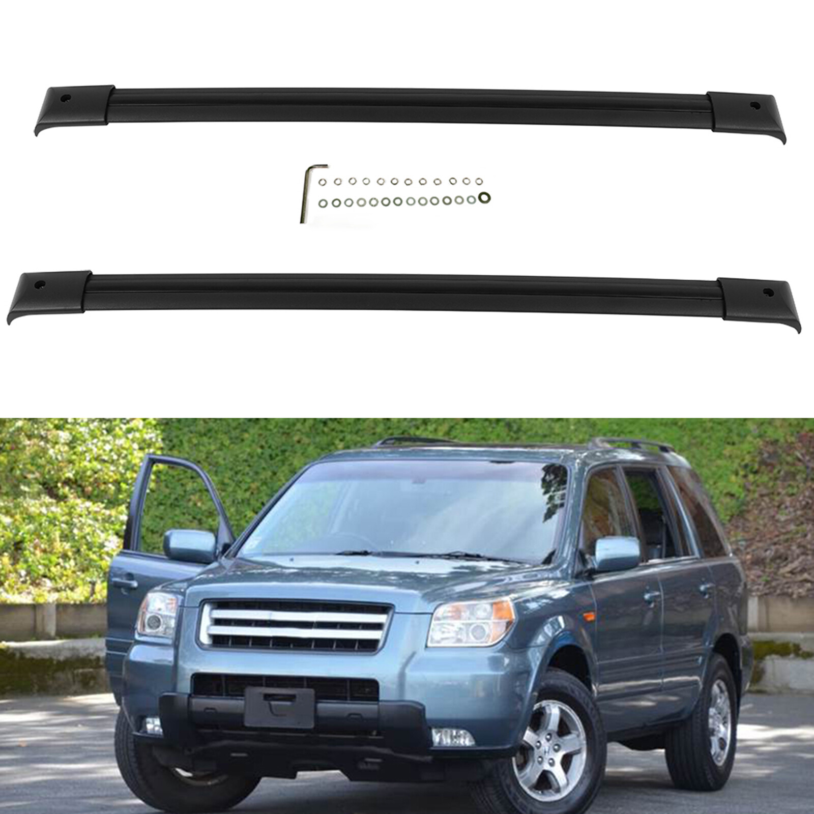 Roof Rack Cross Bar Set For 2003-2008 Honda Pilot Luggage Cargo Carrier Aluminum