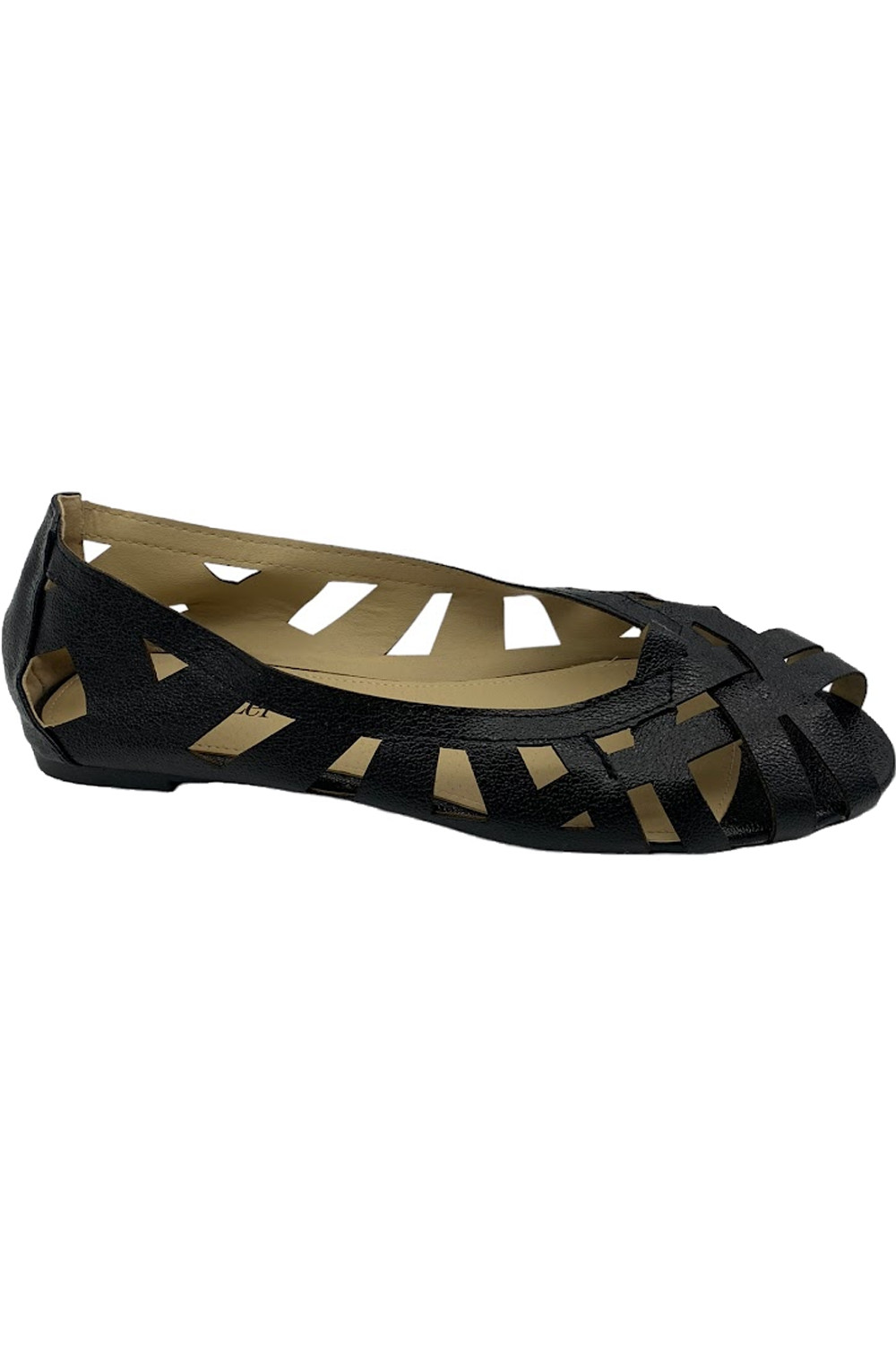 Olivia Miller Womens Cut-Out Flats Black 3390₽