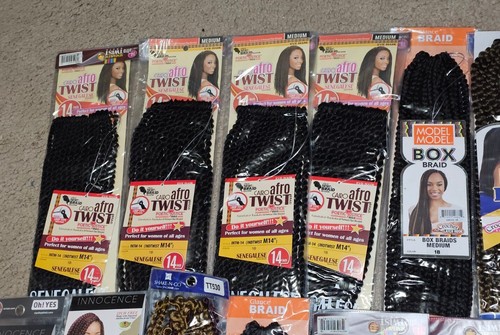 Lote Mixto 21+ Piezas de Cabello Varios Colores y Tamaños Mayormente 14" - Imagen 3 de 7